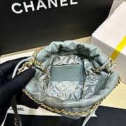 Chanel 22 Blue Grey Lambskin Leather Handbag 20cm - 3