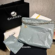 Chanel 22 Blue Grey Lambskin Leather Handbag 35cm - 4