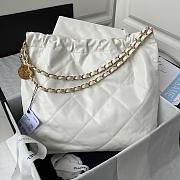 Chanel 22 Large White Lambskin Leather Handbag 39cm - 5