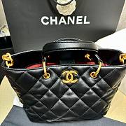 Chanel Small Shopping Bag Lambskin Black 22cm - 5