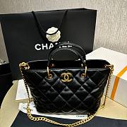 Chanel Small Shopping Bag Lambskin Black 22cm - 3