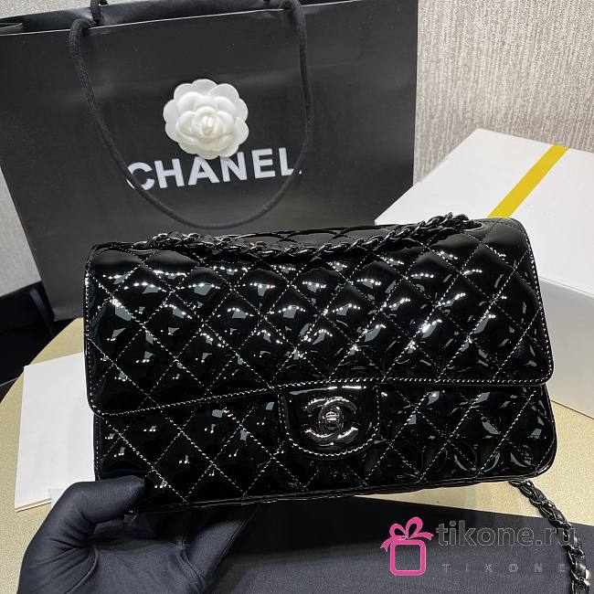 Chanel Classic Shiny Black Bag 25cm - 1