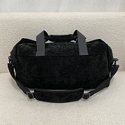 YSL Jacquard Suede Duffle Black Bag - 50x24x25cm  - 2