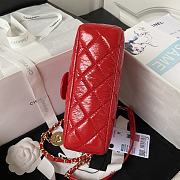 Chanel Hobo Red Lambskin Handbag - 17×19×6cm - 5