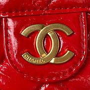 Chanel Hobo Red Lambskin Handbag - 17×19×6cm - 4