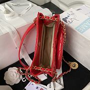 Chanel Hobo Red Lambskin Handbag - 17×19×6cm - 3