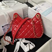 Chanel Hobo Red Lambskin Handbag - 17×19×6cm - 2