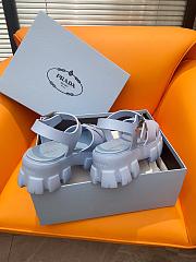 Prada Light Blue Classic Foam Rubber Sandals - 5