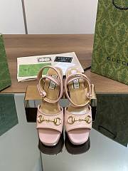 Gucci Pink Leather Platforms - 2