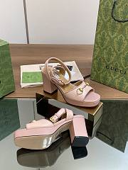 Gucci Pink Leather Platforms - 4