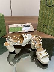 Gucci White Leather Platforms - 4