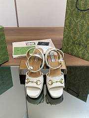 Gucci White Leather Platforms - 3