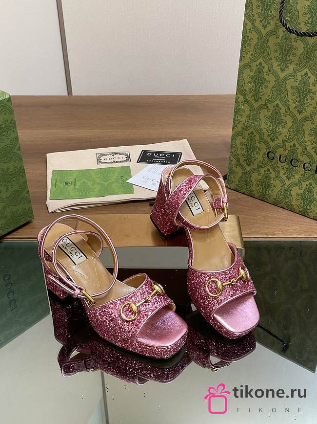 Gucci Platforms With Pink Crystals - 1