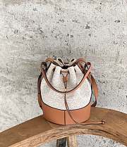 Loewe Balloon Large Anagram Brown Canvas Bag - 21.5x31x16cm - 1