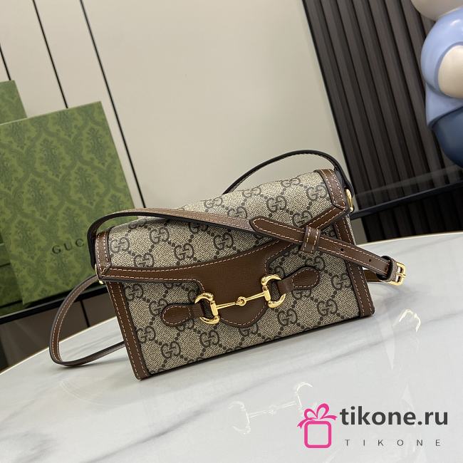 Gucci Horsebit 1955 Mini Bag Beige Ebony Brown - 18x15x2cm - 1