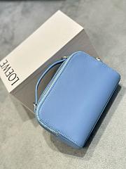 Loewe Blue Debossed Leather Messenger Bag - 19x12.5x6.5cm - 5