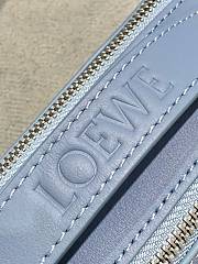 Loewe Blue Debossed Leather Messenger Bag - 19x12.5x6.5cm - 2