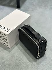 Loewe Black Debossed Leather Messenger Bag - 19x12.5x6.5cm - 3