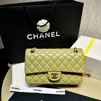 Chanel Flap Bag Olive Leather 25cm
