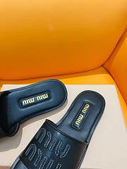 Miumiu Black Leather Slippers  - 2
