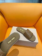 Miumiu Brown Leather Slippers - 5