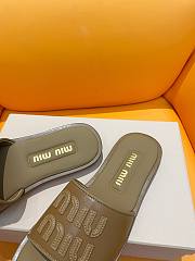 Miumiu Brown Leather Slippers - 4