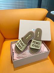 Miumiu Beige&Brown Slippers - 5