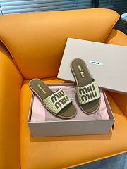 Miumiu Beige&Brown Slippers - 4