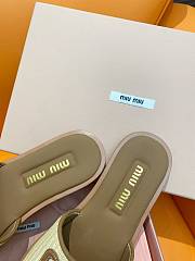 Miumiu Beige&Brown Slippers - 2