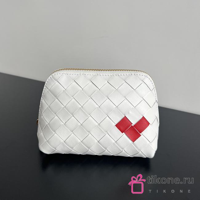 Bottega Veneta Heart White Pouch - 16.5x10.5x9cm - 1