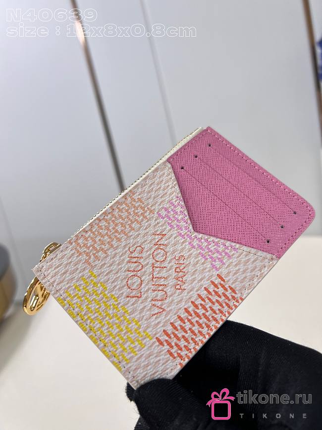 Louis Vuitton N40639 Pink Romy Damier Card Holder - 12x8x0.8cm - 1