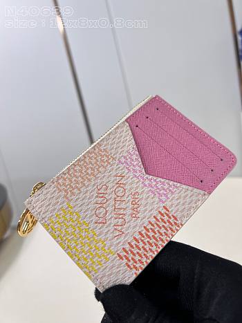 Louis Vuitton N40639 Pink Romy Damier Card Holder - 12x8x0.8cm