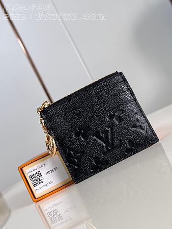 Louis Vuitton M82639 Black Flora Card Holder - 10x8.5x0.4cm