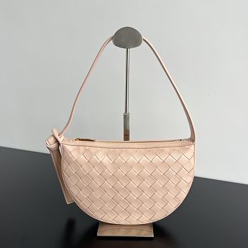 Bottega Veneta Sunrise Half Moon Bag In Pink - 23x15x4cm