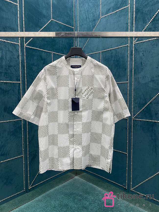 Louis Vuitton Grey Short-Sleeved Officer Collar Shirt - 1