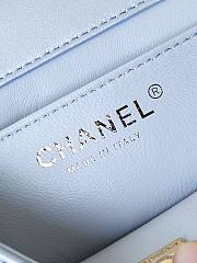 Chanel Mini FlapBag In Blue Lambskin Leather - 17x12.5x5cm - 3