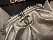 Chanel Silver Leather Clutch Bag - 22x17x10cm - 3