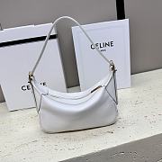 Celine Small Romy In Supple Calfskin White - 19x14x5cm - 1