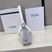 Celine Small Romy In Supple Calfskin White - 19x14x5cm - 4