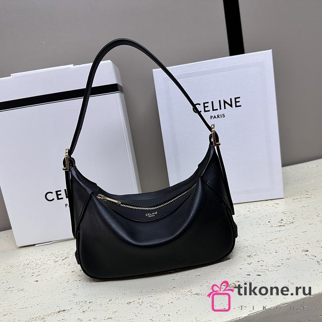 Celine Small Romy In Supple Calfskin Black - 19x14x5cm - 1