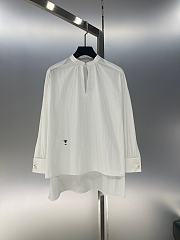 Dior White Cotton Poplin Blouse  - 2