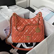 Chanel Hobo Orange Lambskin Handbag - 21.5×22.5×7cm - 1