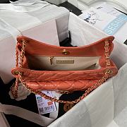 Chanel Hobo Orange Lambskin Handbag - 21.5×22.5×7cm - 5