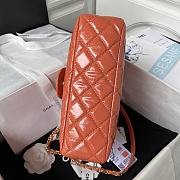 Chanel Hobo Orange Lambskin Handbag - 21.5×22.5×7cm - 4