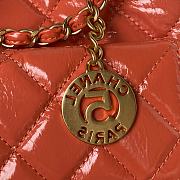 Chanel Hobo Orange Lambskin Handbag - 21.5×22.5×7cm - 3