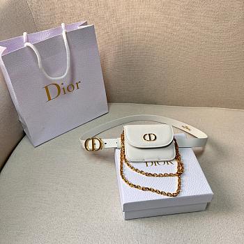 Dior White Leather Belt Bag 2cm