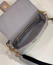 Fendi Baguette Grey Canvas Bag - 27×6×14cm  - 4