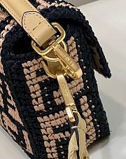 Fendi Raffia Baguette Natural Black Paglia - 27x15x6cm - 3