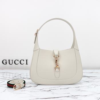 Gucci Jackie 1961 Rosso Ancora White Handbag - 28x19x4.5cm
