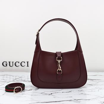 Gucci Jackie 1961 Rosso Ancora Dark Red Handbag - 28x19x4.5cm